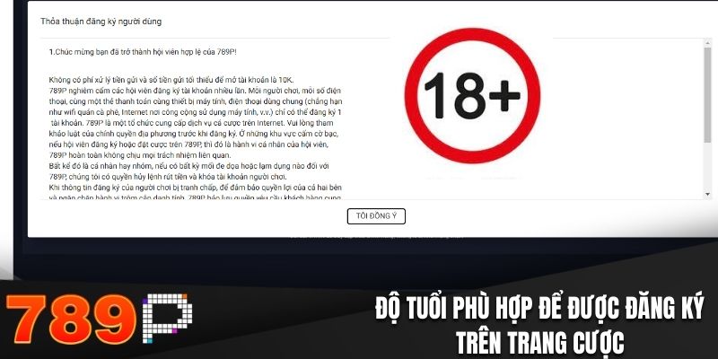 Độ tuổi phù hợp để được đăng ký trên trang cược