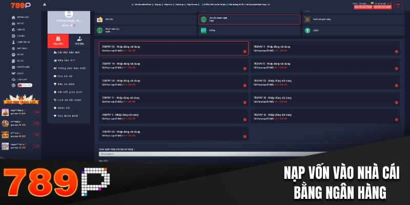 Nạp vốn vào nhà cái bằng ngân hàng