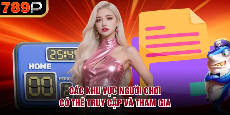 Các khu vực người chơi có thể truy cập và tham gia